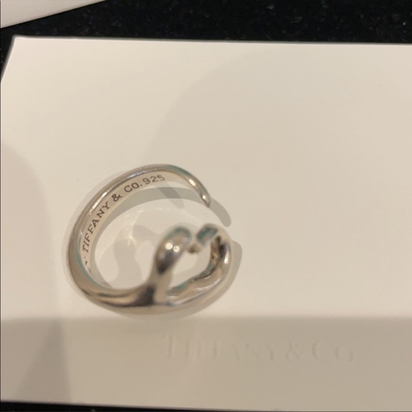 Tiffany 7 Co Elsa Peretti Sterling Silver Open Heart size 6 - Picture 12 of 14